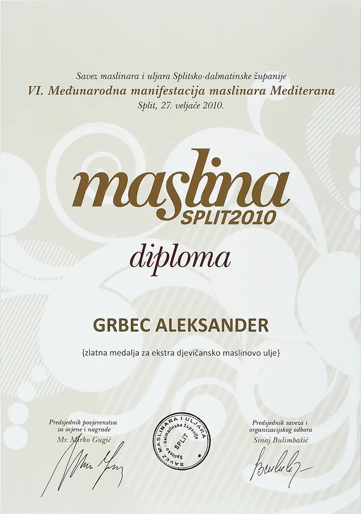 Zlata medalja Split 2010
